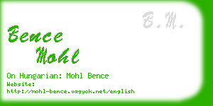 bence mohl business card